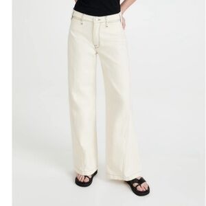 Frame Denim Cream Wide Leg Jeans